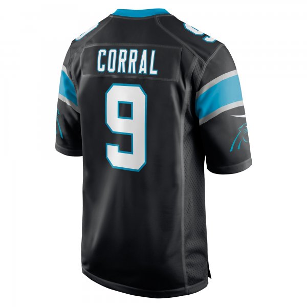 Men's Carolina Panthers Matt Corral Nike Black Player Game Jersey