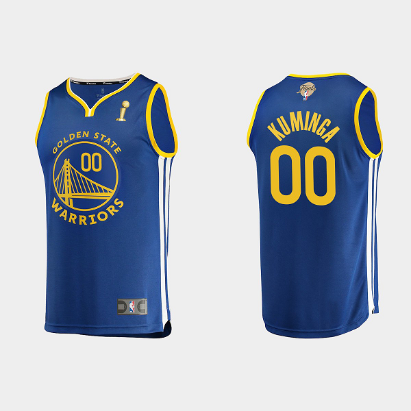 2021-2022 NBA Finals Champions Men's Golden State Warriors Jonathan Kuminga #00 Royal Replica Icon Royal Jersey