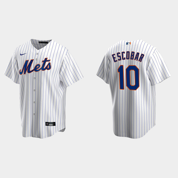 Men's New York Mets #10 Eduardo Escobar White Home MLB Jersey