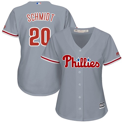 Philadelphia Phillies #20 Mike Schmidt Grey Road Women's Stitched MLB Jersey