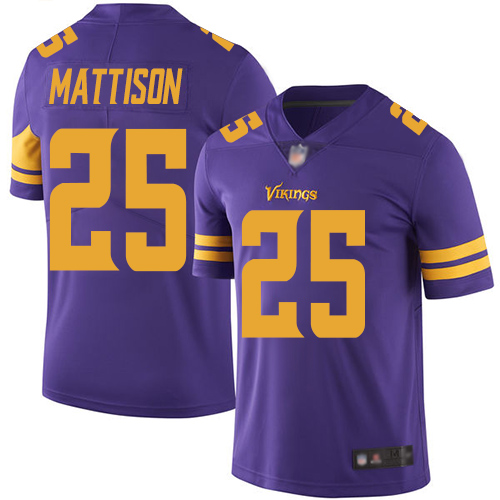 Minnesota Vikings #25 Alexander Mattison Purple Men's Stitched NFL Limited Rush Jersey