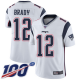 New England Patriots #12 Tom Brady White Men's Stitched NFL 100th Season Vapor Limited Jersey