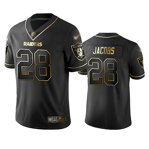 Las Vegas Raiders #28 Josh Jacobs Black Men's Stitched NFL Limited Golden Edition Jersey