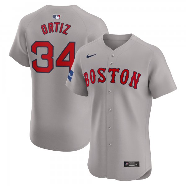 Men's Boston Red Sox David Ortiz Nike Gray Road Elite Player Jersey