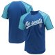 Men's Kansas City Royals Stitches Royal Button-Down Raglan Replica Jersey