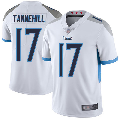 Men's #17 Ryan Tannehill Limited White NFL Tennessee Titans Road Vapor Untouchable Jersey