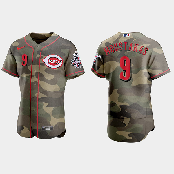 Mike Moustakas Cincinnati Reds 2021 National Armed Forces Day MLB Jersey - Camo