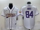 Men's Minnesota Vikings #84 Randy Moss White Stitched Baseball Cool Base Jersey