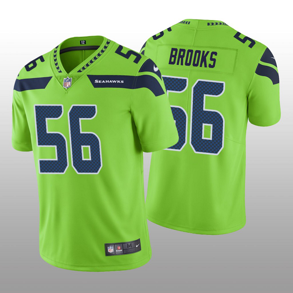 Seattle Seahawks #56 Jordyn Brooks Green Color Rush Limited Men's Jersey