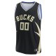 Youth Milwaukee Bucks  Fanatics Black Fast Break Custom Jersey - Statement Edition