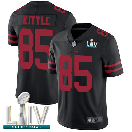 San Francisco 49ers #85 George Kittle Black Alternate Super Bowl LIV Bound Men's Stitched NFL Vapor Untouchable Limited Jersey