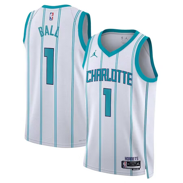 Men's Charlotte Hornets #1 LaMelo Ball Jordan Association Swingman Jereys