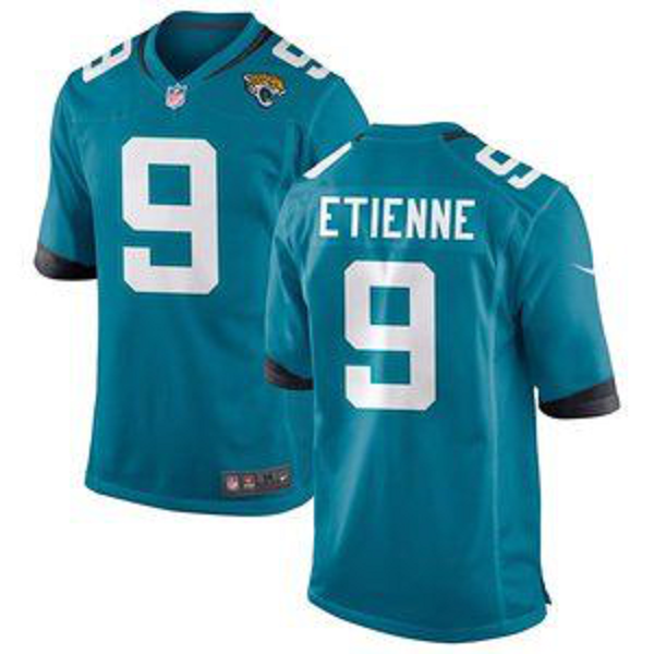 Men's Nike Jacksonville Jaguars #9 Travis Etienne Blue Alternate NFL Game Jersey