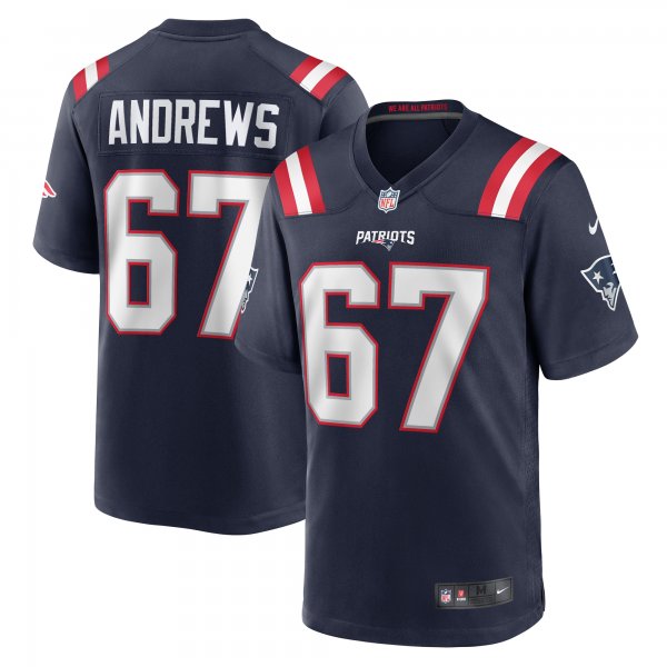 Men's New England Patriots Jake Andrews Nike  Navy Team Game Jersey