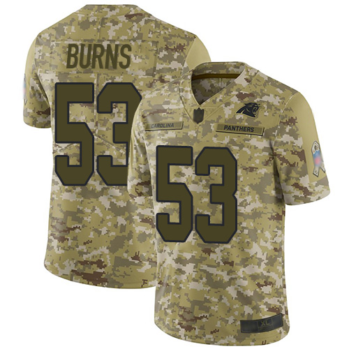 Carolina Panthers #53 Brian Burns Camo Men's Stitched NFL Limited 2018 Salute To Service Jersey