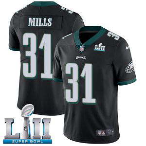 Men's Nike NFL Philadelphia Eagles #31 Jalen Mills Limited Alternate Black Vapor Untouchable Super Bowl LII Jersey