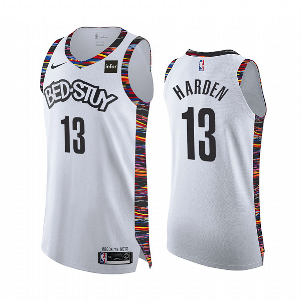 #13 James Harden Brooklyn Nets Biggie City Edition White Jersey