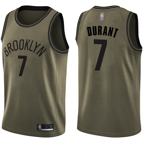 Brooklyn Nets #7 Kevin Durant Green Salute to Service NBA Swingman Jersey