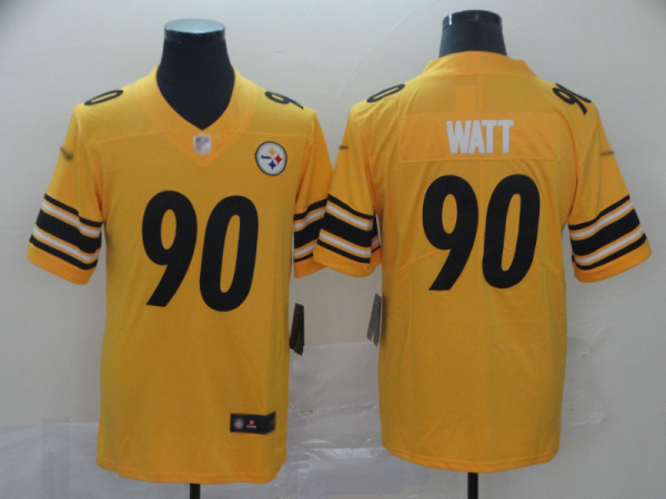 Pittsburgh Steelers #90 T. J. Watt Gold Men's Stitched NFL Limited Inverted Legend Jersey