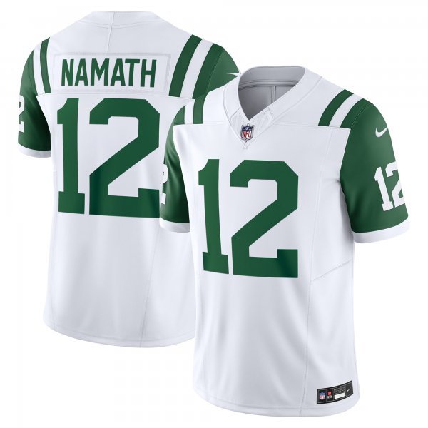 Men's New York Jets #12 Joe Namath Nike White Classic Alternate Vapor F.U.S.E. Jersey