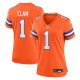 Women's Denver Broncos #1 Jason Elam Nike Orange Mile High Collection 1977 Throwback Retired Player Jersey