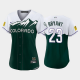 Women's #23 Kris Bryant Colorado Rockies Replica Green 2022 City Connect MLB Jersey