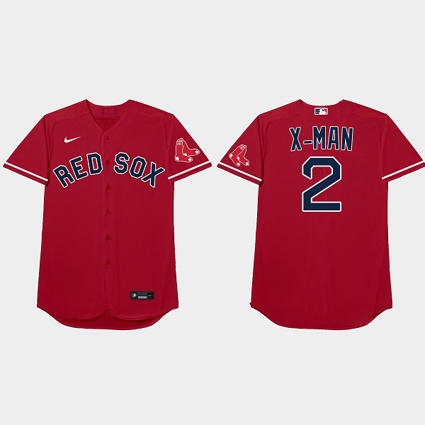 Xander Bogaerts Nickname Red Sox 2021 Players Weekend X-Man Red Men's Jersey