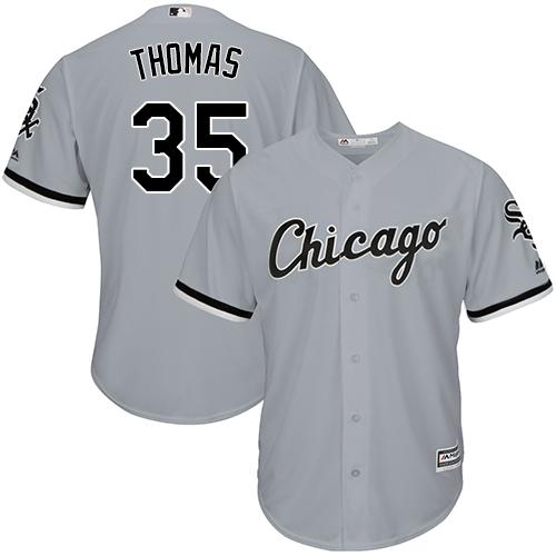 Chicago White Sox #35 Frank Thomas Grey Road Cool Base Stitched Youth MLB Jersey