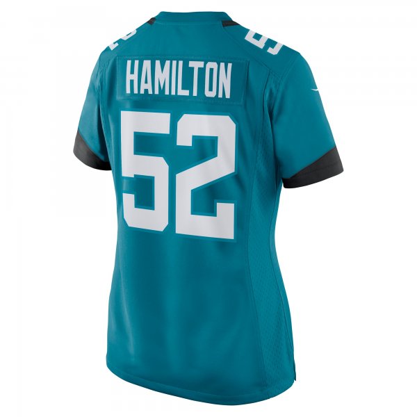 Women's Jacksonville Jaguars DaVon Hamilton Nike Teal Nike Game Jersey