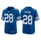 Men's Indianapolis Colts #28 Jonathan Taylor 2021 Royal Throwback Limited NFL Jersey