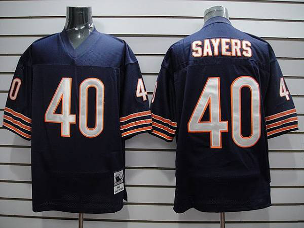 Mitchell And Ness Chicago Bears #40 Gale Sayers Blue With Small Number Stitched Throwback NFL Jersey