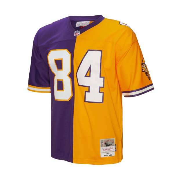 Men's Minnesota Vikings Randy Moss Mitchell & Ness Purple/Gold 1998 Split Legacy Replica Jersey