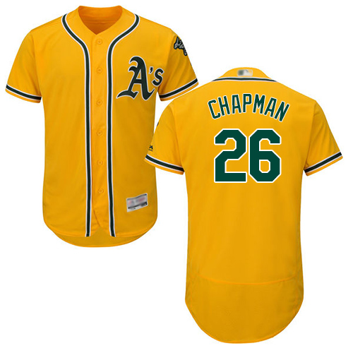 Oakland Athletics #26 Matt Chapman Gold Flexbase Collection Stitched MLB Jersey