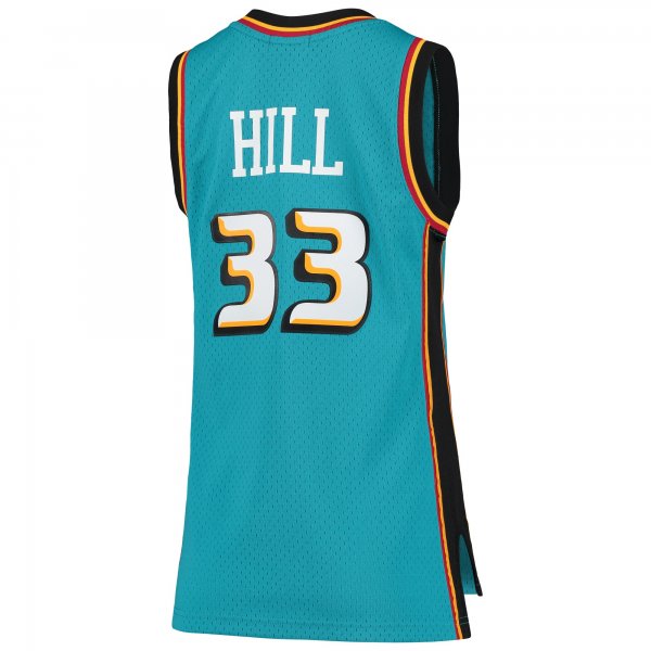 Women's Detroit Pistons Grant Hill Mitchell & Ness Teal 1998/99 Hardwood Classics Swingman Jersey