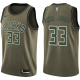 Nike Men's Milwaukee Bucks #33 Kareem Abdul-Jabbar Green Salute to Service Swingman NBA Jersey