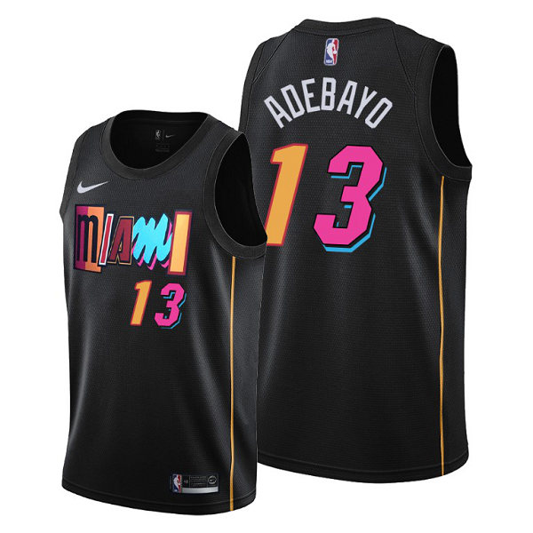 Men's Miami Heat #13 Bam Adebayo 2021-22 City Edition Black Jersey