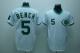 Mitchell And Ness Cincinnati Reds #5 Johnny Bench Stitched White Green Patch Throwback MLB Jersey