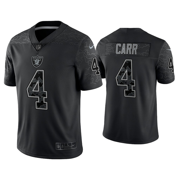 Men's Nike NFL Las Vegas Raiders Derek Carr Reflective Limited Black Jersey