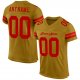 Custom Old Gold Red Mesh Authentic Football Jersey