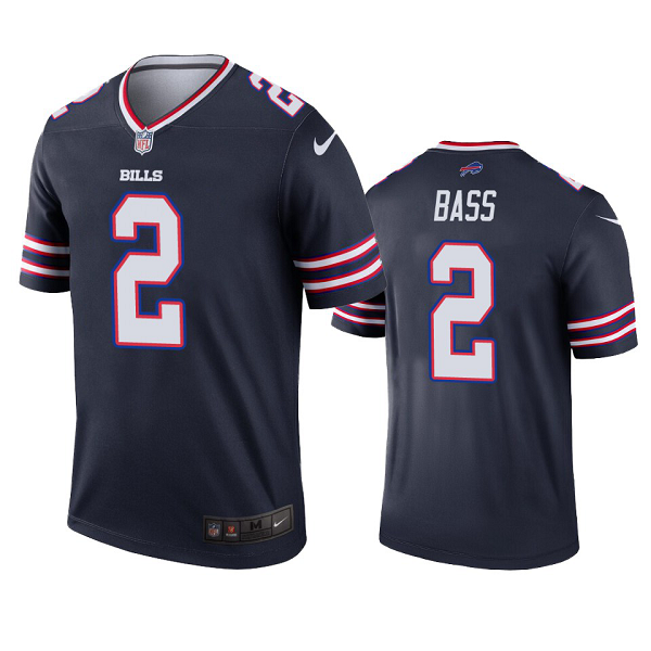 Men's Buffalo Bills #2 Tyler Bass Navy Inverted Legend Jersey