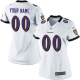 Nike Baltimore Ravens Customized White Stitched Elite Women's NFL Jersey