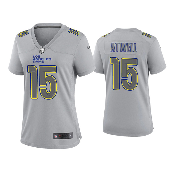 Women's Los Angeles Rams Tutu Atwell Gray Atmosphere Fashion Game Jersey