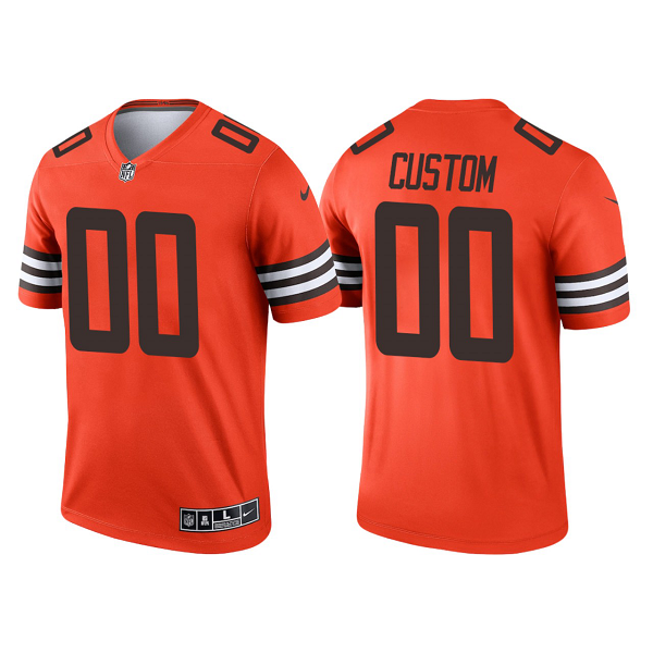 Men's Cleveland Browns #00 Custom Orange 2021 Limited NFL Jersey