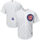 Chicago Cubs Blank Majestic White 2017 Gold Program Cool Base Stitched Men's Jersey