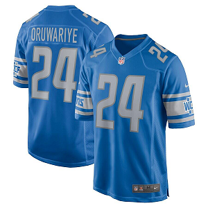 Men's Detroit Lions #24 Amani Oruwariye Nike Blue Game Jersey