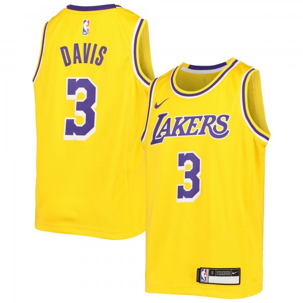 Youth Los Angeles Lakers Anthony Davis Nike Gold Swingman Jersey - Icon Edition