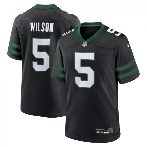 Men's New York Jets Garrett Wilson Nike Legacy Black Alternate Game Jersey