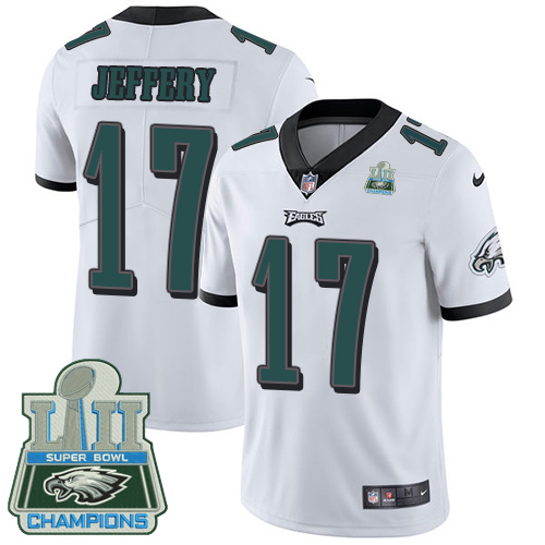 Nike Philadelphia Eagles #17 Alshon Jeffery White Super Bowl LII Champions Men's Stitched NFL Vapor Untouchable Limited Jersey