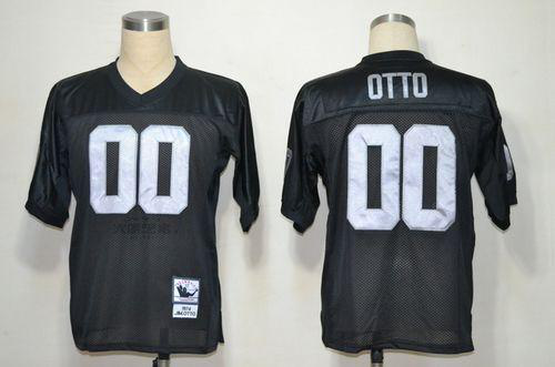 Men's Mitchell And Ness Las Vegas Raiders #0 Jim Otto Black Stitched Throwback NFL Jersey