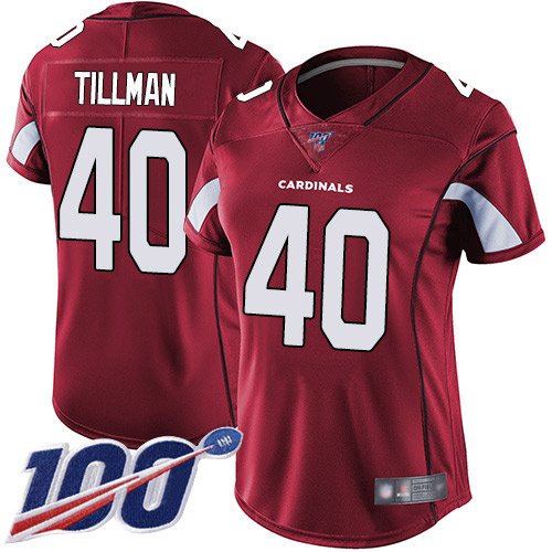 Women's Arizona Cardinals #40 Pat Tillman Red Team ColorStitched NFL 100th Season Vapor Limited Jersey